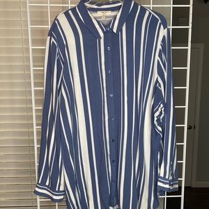 Striped button front shirt